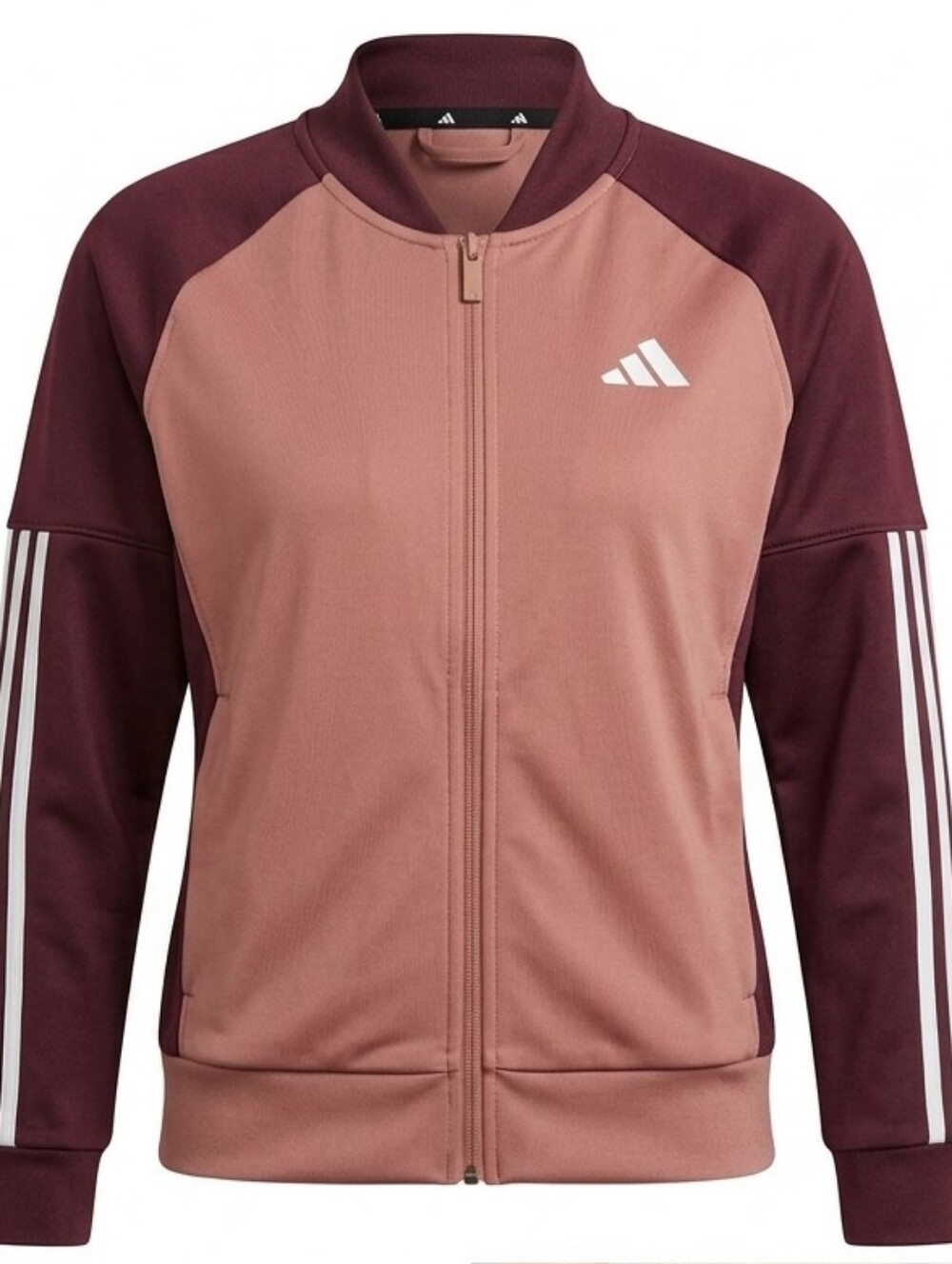 adidas Two-Tone Mauve and Burgundy Zip-Up Track Jacket